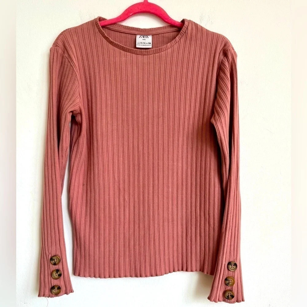Zara Kids Pink Long Sleeve Shirt Size 13-14
